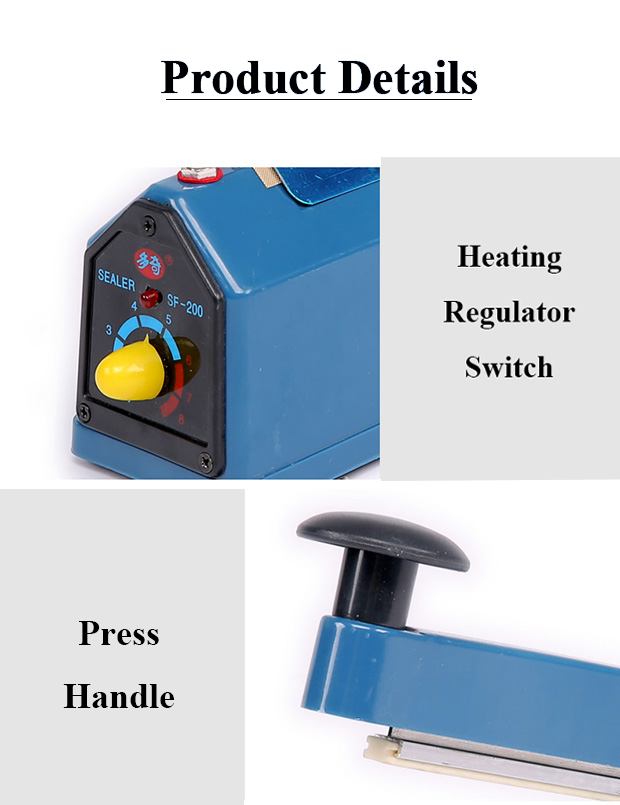 Portable Hand Sealing Packing Machine Plastic Bag Impulse Heat Sealer ...